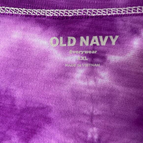 handmade tie dyed ladies' long sleeve v-neck tshirt XXL crinkle lightning - Picture 5 of 7